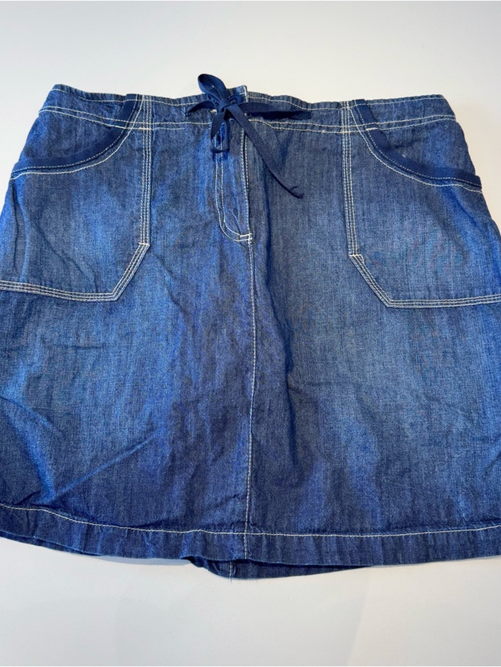 🛍️4 for 20$ / Denim Mini Skirt - Skort with Front Pockets / Blue / 11